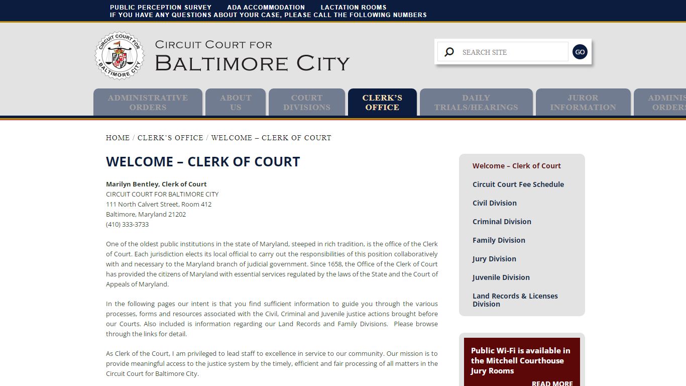 Welcome – Clerk of Court – Circuit Court For Baltimore City